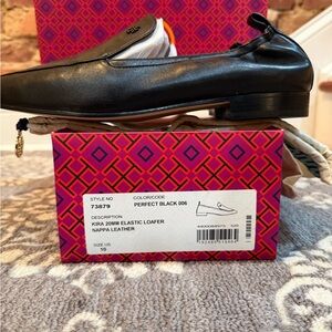 Tory Burch Black Nappa Leather Loafers